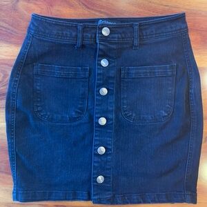 EUC April Jeans Black Button-Up Skirt Size S